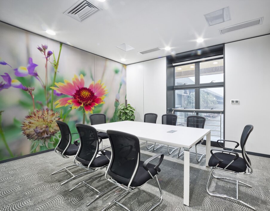 An Indian Blanket Gracing the Garden Wall Printing